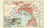 Toulon historischer Stadtplan Karte Lithographie ca. 1905
