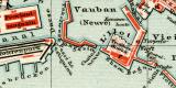 Toulon historischer Stadtplan Karte Lithographie ca. 1909