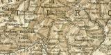 Tirol und Voralberg historische Landkarte Lithographie ca. 1900