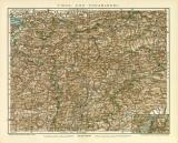 Tirol und Voralberg historische Landkarte Lithographie ca. 1903