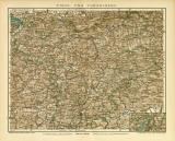 Tirol und Voralberg historische Landkarte Lithographie ca. 1904