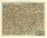 Tirol und Voralberg historische Landkarte Lithographie ca. 1905