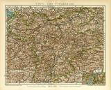 Tirol und Voralberg historische Landkarte Lithographie ca. 1907