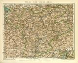 Tirol und Voralberg historische Landkarte Lithographie ca. 1909