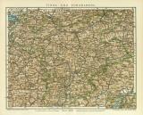 Tirol und Voralberg historische Landkarte Lithographie ca. 1912