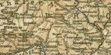 Tirol und Voralberg historische Landkarte Lithographie ca. 1912