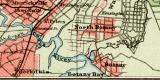 Sydney und Umgebung historischer Stadtplan Karte Lithographie ca. 1905