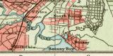 Sydney und Umgebung historischer Stadtplan Karte Lithographie ca. 1907