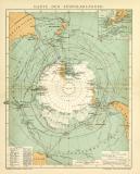 Karte der Südpolarländer historische Landkarte...