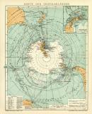 Karte der Südpolarländer historische Landkarte Lithographie ca. 1909