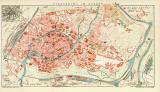 Strassburg im Elsass historischer Stadtplan Karte Lithographie ca. 1903