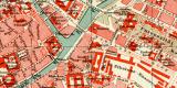 Strassburg im Elsass historischer Stadtplan Karte Lithographie ca. 1909