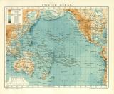 Stiller Ocean historische Landkarte Lithographie ca. 1904