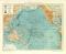 Stiller Ocean historische Landkarte Lithographie ca. 1904