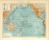 Stiller Ocean historische Landkarte Lithographie ca. 1907