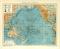 Stiller Ocean historische Landkarte Lithographie ca. 1909