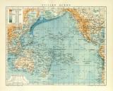 Stiller Ocean historische Landkarte Lithographie ca. 1912
