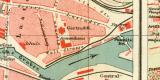 Stettin und Umgebung historischer Stadtplan Karte Lithographie ca. 1904