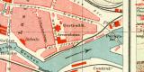 Stettin und Umgebung historischer Stadtplan Karte Lithographie ca. 1910