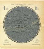 Sternkarte des Südlichen Himmels mit Vorblatt historische Karte Chromolithographie ca. 1902