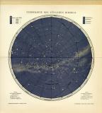 Sternkarte des Südlichen Himmels historische Karte Chromolithographie ca. 1902