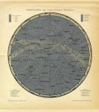 Sternkarte des Nördlichen Himmels mit Vorblatt historische Karte Chromolithographie ca. 1902