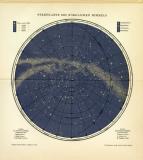 Sternkarte des Nördlichen Himmels historische Karte Chromolithographie ca. 1902