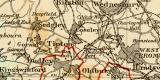 Industriegebiet von Süd - Stafford historische Landkarte Lithographie ca. 1904