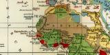 Verteilung der Staatsformen und Kolonialverfassungen auf der Erde historische Landkarte Lithographie ca. 1911