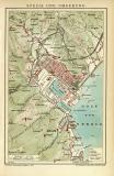 Spezia und Umgebung historischer Stadtplan Karte Lithographie ca. 1907