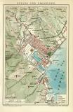 Spezia und Umgebung historischer Stadtplan Karte Lithographie ca. 1910