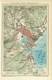 Spezia und Umgebung historischer Stadtplan Karte Lithographie ca. 1911