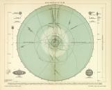 Sonnensystem historische Karte Lithographie ca. 1904