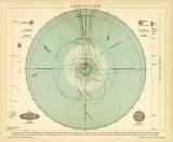 Sonnensystem historische Karte Lithographie ca. 1905