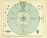 Sonnensystem historische Karte Lithographie ca. 1908