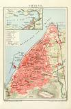 Smyrna historischer Stadtplan Karte Lithographie ca. 1907