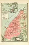 Smyrna historischer Stadtplan Karte Lithographie ca. 1909