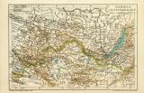 Sibirien II. Altai Baikalsee historische Landkarte Lithographie ca. 1904