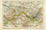 Sibirien II. Altai Baikalsee historische Landkarte Lithographie ca. 1909