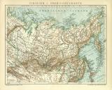Sibirien I. Übersichtskarte historische Landkarte Lithographie ca. 1908
