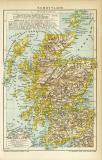 Schottland historische Landkarte Lithographie ca. 1905
