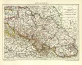 Schlesien historische Landkarte Lithographie ca. 1906