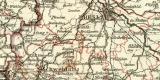 Schlesien historische Landkarte Lithographie ca. 1908