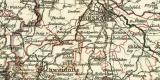 Schlesien historische Landkarte Lithographie ca. 1912