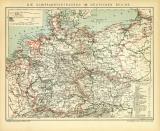 Die Schiffahrtsstrassen des Deutschen Reiches historische Landkarte Lithographie ca. 1905