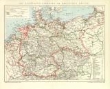 Die Schiffahrtsstrassen des Deutschen Reiches historische Landkarte Lithographie ca. 1907