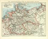 Die Schiffahrtsstrassen des Deutschen Reiches historische Landkarte Lithographie ca. 1910