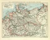 Die Schiffahrtsstrassen des Deutschen Reiches historische Landkarte Lithographie ca. 1912