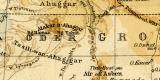 Sahara historische Landkarte Lithographie ca. 1904