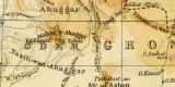 Sahara historische Landkarte Lithographie ca. 1905